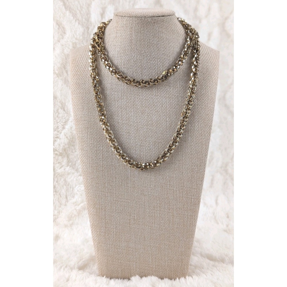 Vintage Monet Freirich Gold Tone Multi Strand Chain Necklace‎ Signed
